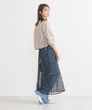 earth music&ecology シアーレースレイヤードスカート Black