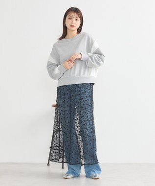 earth music&ecology シアーレースレイヤードスカート Black