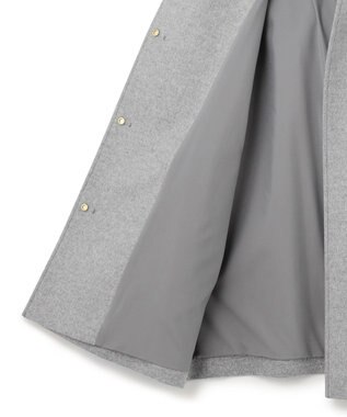 23区 ウールカシミヤビーバー フード付き ショートコート ライトグレー系