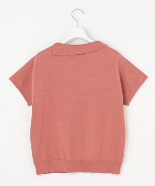 J.PRESS LADIES 【洗える・抗菌防臭】COTTON POLYESTER 襟付き ニット ローズピンク系