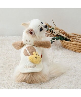 PET PARADISE スヌーピー なかよし パーカー 小型犬 オフホワイト