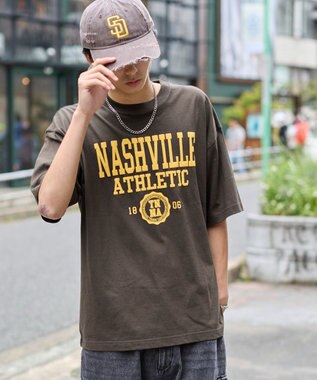 WEGO 【ユニセックス着用ITEM】アクセ付きグラフィックT（SS） ブラウン