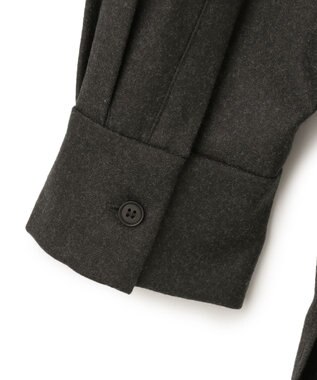 ICB L 【洗える】 ウールミルドサキソニー ロングシャツ チャコール系