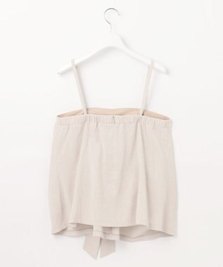 23区 L 【洗える】リネンレーヨンストレッチ キャミソール ブラウス ベージュ系