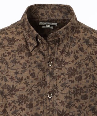 JOSEPH ABBOUD 【キングサイズ】JC花柄プリント　シャツ ダークブラウン系6