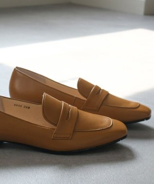 Pointer 日本製 本革シンプルローファー ライトブラウン