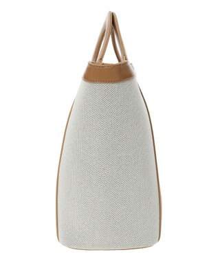 Te chichi Tメタルキャンバスエコレザーコンビトートバッグ ベージュ