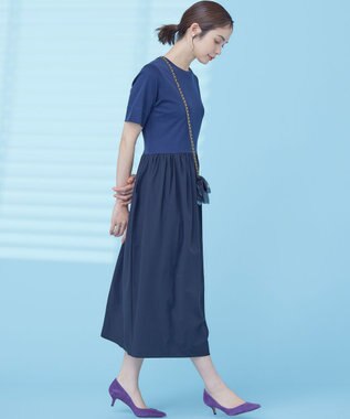組曲 【WEB限定】コンビネーションコクーンワンピース ネイビー系