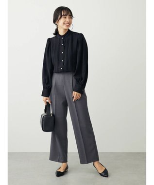 Green Parks ・ＥＬＥＮＣＡＲＥ　ＤＵＥ　イロイロ釦ピンタックブラウス Black