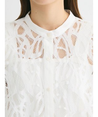 Green Parks ・ＥＬＥＮＣＡＲＥ　ＤＵＥ　レースバンドカラーブラウス Off White