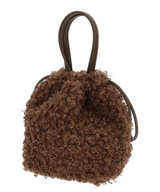 Green Parks ＯＴＯ．ＨＡ．プードルファーハンドバッグ Brown