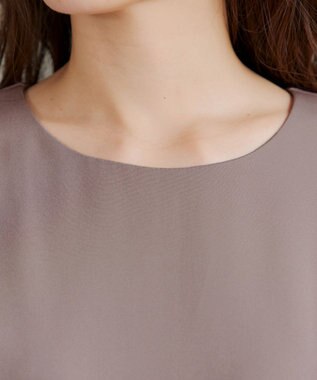 Tiaclasse L 【セレモニー・新色追加】アシメリボンベルトフレアワンピース モカ