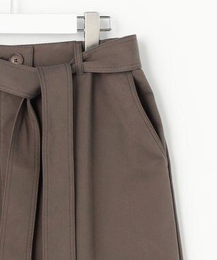 自由区 S 【カタログ掲載】ブラッシュドコットンサテンナロー スカート ダークブラウン