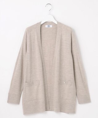 J.PRESS LADIES L KNIT BASIC ロング カーディガン ベージュ系