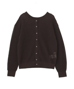 AMERICAN HOLIC 【前後2WAY】透かし編みニットカーディガン Brown