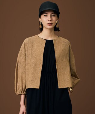 自由区 L テクスチャージャージーレーシー カーディガン