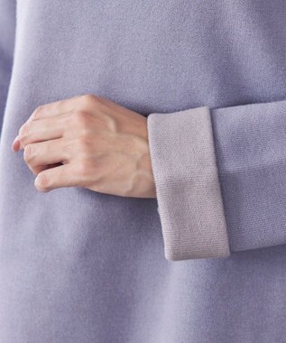 Tiaclasse L 【洗える】ダブルフェイスニットトップス ラベンダー