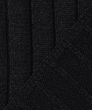 BEIGE， OPTICAL /  ペーパーヤーン Vネックリブニット Black