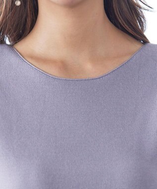 Tiaclasse L 【洗える】ダブルフェイスニットトップス ラベンダー