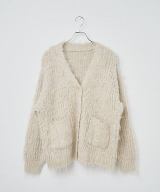 WEGO 【軽量】ブラッシュニットBIGカーディガン ベージュ