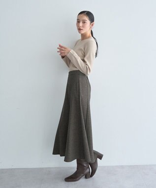 YECCA VECCA 袖釦クルーネックリブニット Light Blue