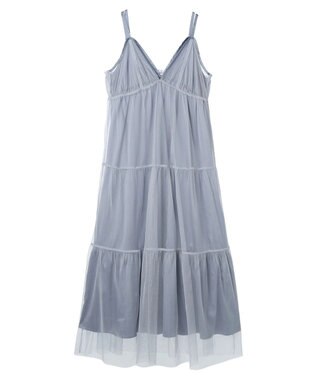 earth music&ecology ＳＥＴ２点ティアードペチドレス＋チュールワンピース Blue