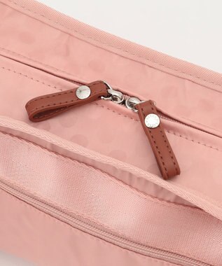 Y'SACCS 撥水ナイロンテープデザインスクエアショルダーバッグ ピンクベージュ