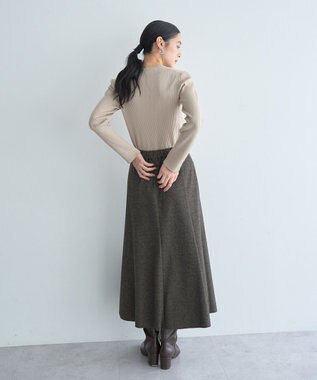 YECCA VECCA 袖釦クルーネックリブニット Light Blue