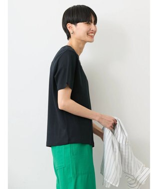 AMERICAN HOLIC キレイＣＯＴＴＯＮクルーネックカットプルオーバー Black