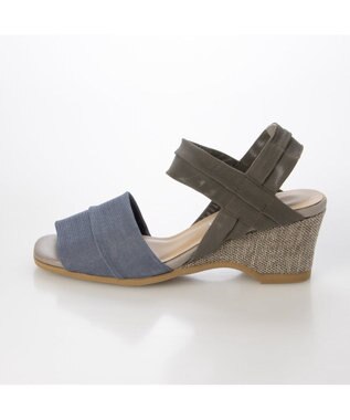 MODE ET JACOMO <D'ICI>アンクルストラップストレッチサンダル ブルーコンビ