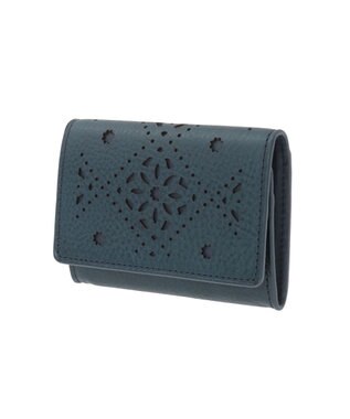 genten アーガイルカットワーク 小銭入れ ネイビーブルー