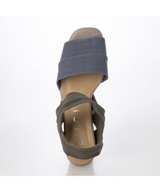 MODE ET JACOMO <D'ICI>アンクルストラップストレッチサンダル ブルーコンビ