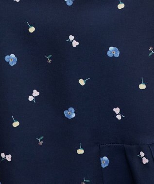 Tiaclasse 花柄プリントカットソーチュニック ネイビー