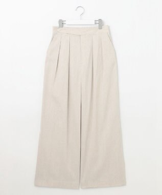 自由区 【セットアップ対応・洗える】リネンビスコースストレッチワイド パンツ フラックス