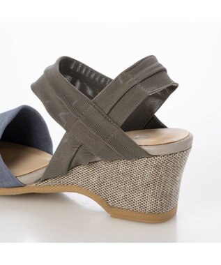 MODE ET JACOMO <D'ICI>アンクルストラップストレッチサンダル ブルーコンビ