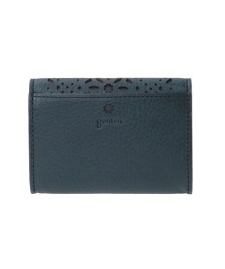 genten アーガイルカットワーク 小銭入れ ネイビーブルー