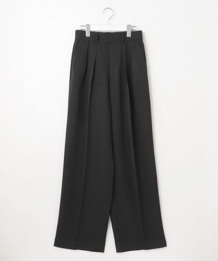 23区 L 【撥水加工/UVカット】キューティクルストレッチツイル ワイドパンツ ブラック系