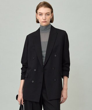 UVカット・洗える】ウール2WAYストレッチ ダブルブレスト