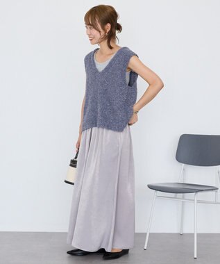 AMERICAN HOLIC 【選べる丈2サイズ】マットサテンスカーチョ Dark Silver