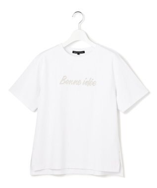 23区 【~6/28まで受注生産】カスタマイズ スパンコール刺繍 半袖 Tシャツ ホワイト×シルバー