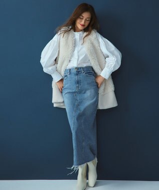 23区 L 【RED CARD TOKYO×23区】デニム Iライン スカート ライトブルー