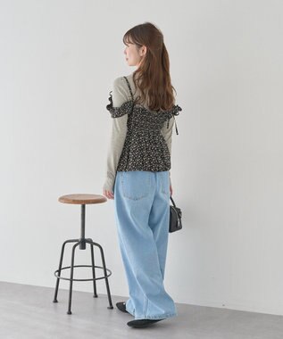 earth music&ecology フラワーペプラムビスチェ Black