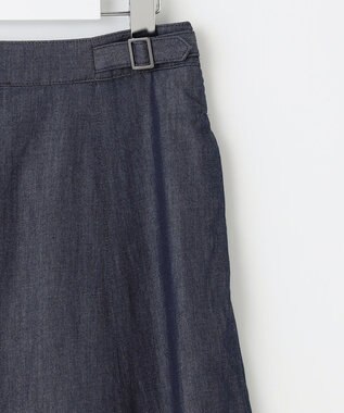 J.PRESS LADIES 【洗える】ライトデニム フレアー スカート ネイビー系