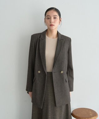 YECCA VECCA 袖釦クルーネックリブニット Light Blue