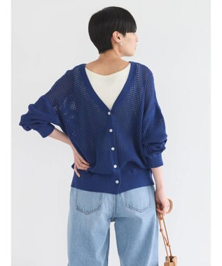 AMERICAN HOLIC ２ＷＡＹメッシュ編みニットカーディガン Blue