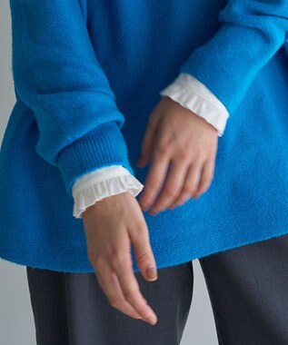 UNFILO フリルネックシャツ オフ