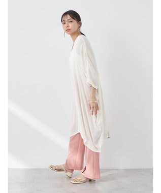 earth music&ecology レーヨンビッグシャツチュニック Off White