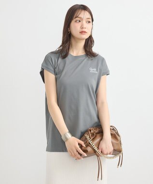 earth music&ecology 【接触冷感/洗濯機可】Ｑｕａｌｉｔｅ　Ｄｅ　ＶｉｅフレンチＴ Charcoal Gray