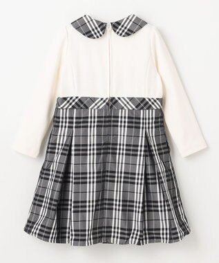 組曲 KIDS 【100㎝】チェックタフタドッキング ワンピース モノトーン系