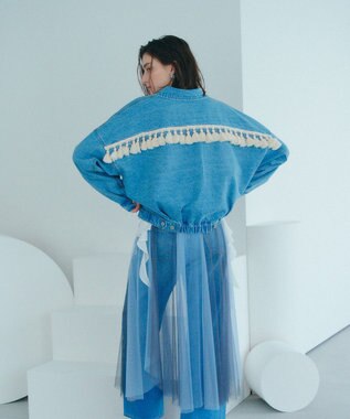 YECCA VECCA フリンジデニムジャケット Light Indigo